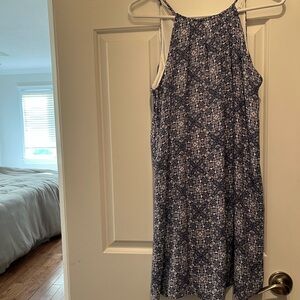 Blue and White Patterned Dress